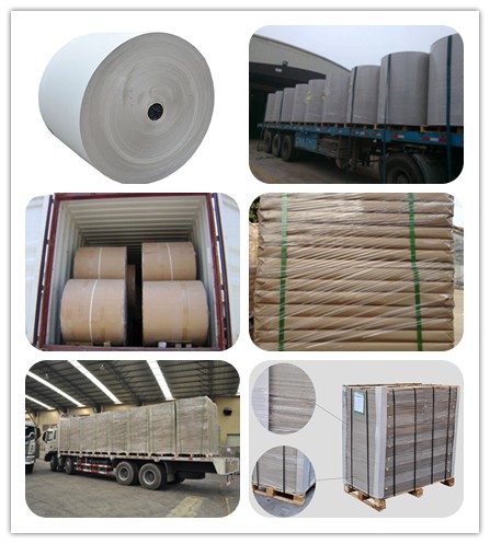 Uncoated Carton Gray Paper Roll / Cardboard Sheets For Laminated Paper Board