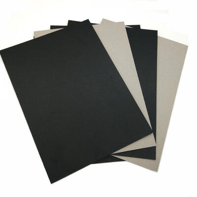 One Side Black Painted Grey Back 650gsm Black Cardboard Paper for Notebook Cover supplier