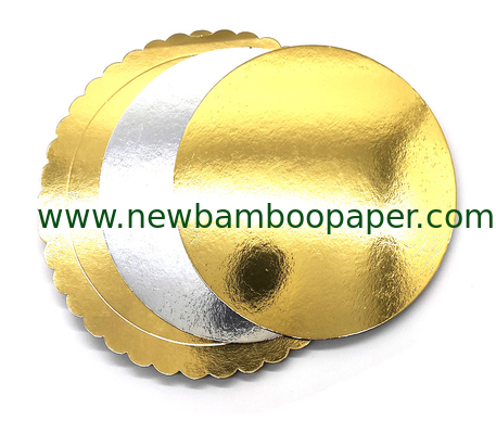 Customize gold and silver back foil laminated grey paperboard for cake boards supplier