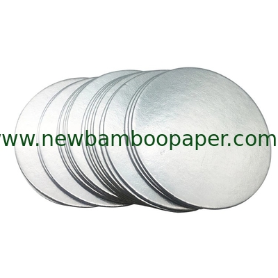 Customize gold and silver back foil laminated grey paperboard for cake boards supplier